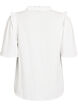 Bluse i bomullsmusselin med broderie anglaise og 1/2 ermer, Hvit, Packshot image number 1