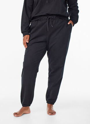Zizzi Joggebukser med lommer, Svart, Model image number 2