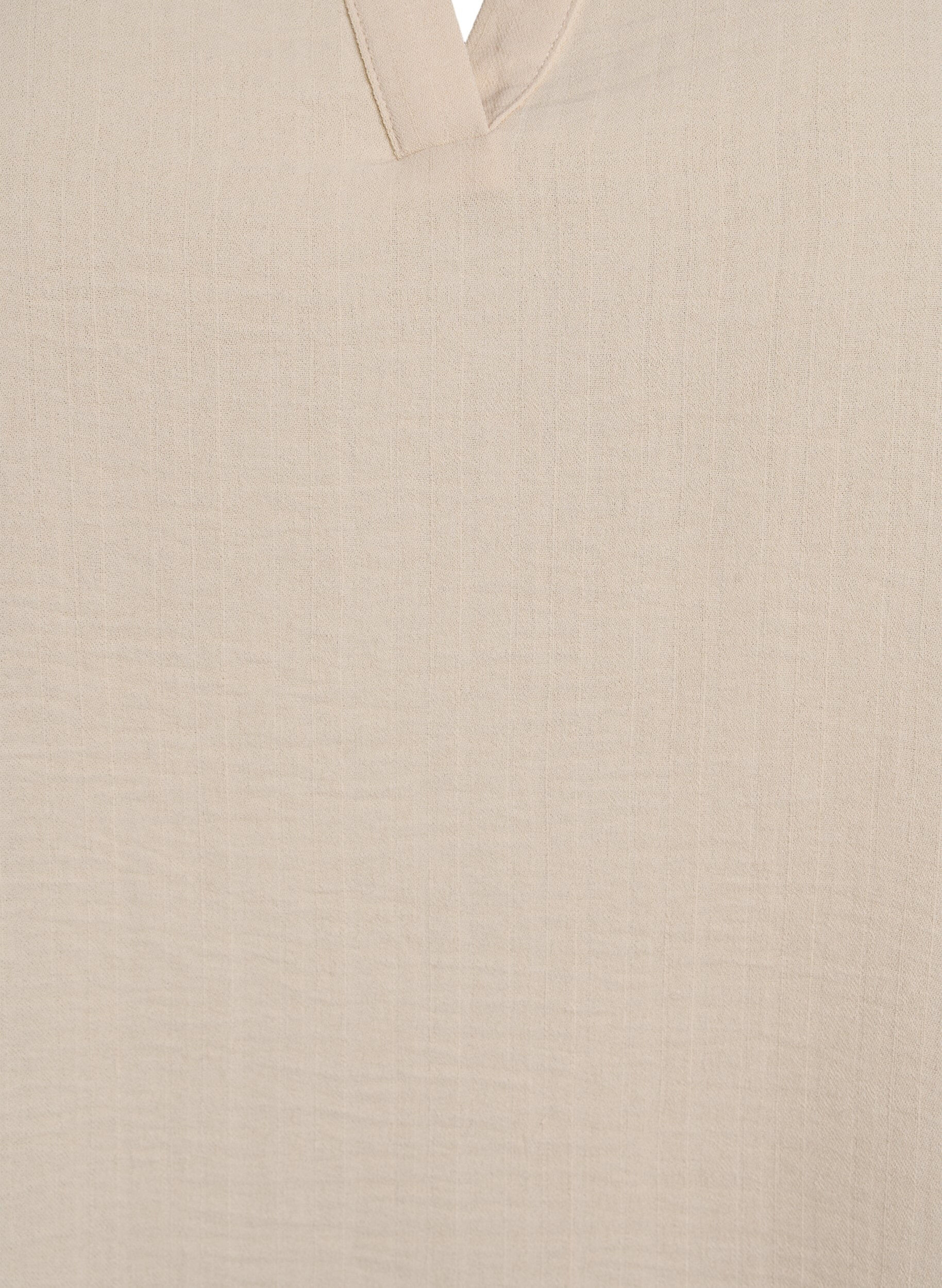 Zizzi L&oslash;s bluse med korte ermer, Beige, Packshot image number 2