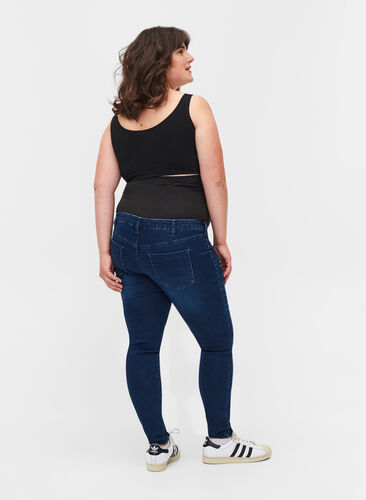 Jeggings til gravide i en bomullsmiks, Dark blue denim, Model image number 1