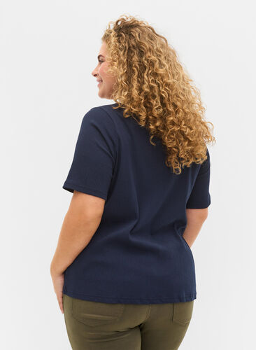 T-skjorte med knapper, Navy Blazer, Model image number 1