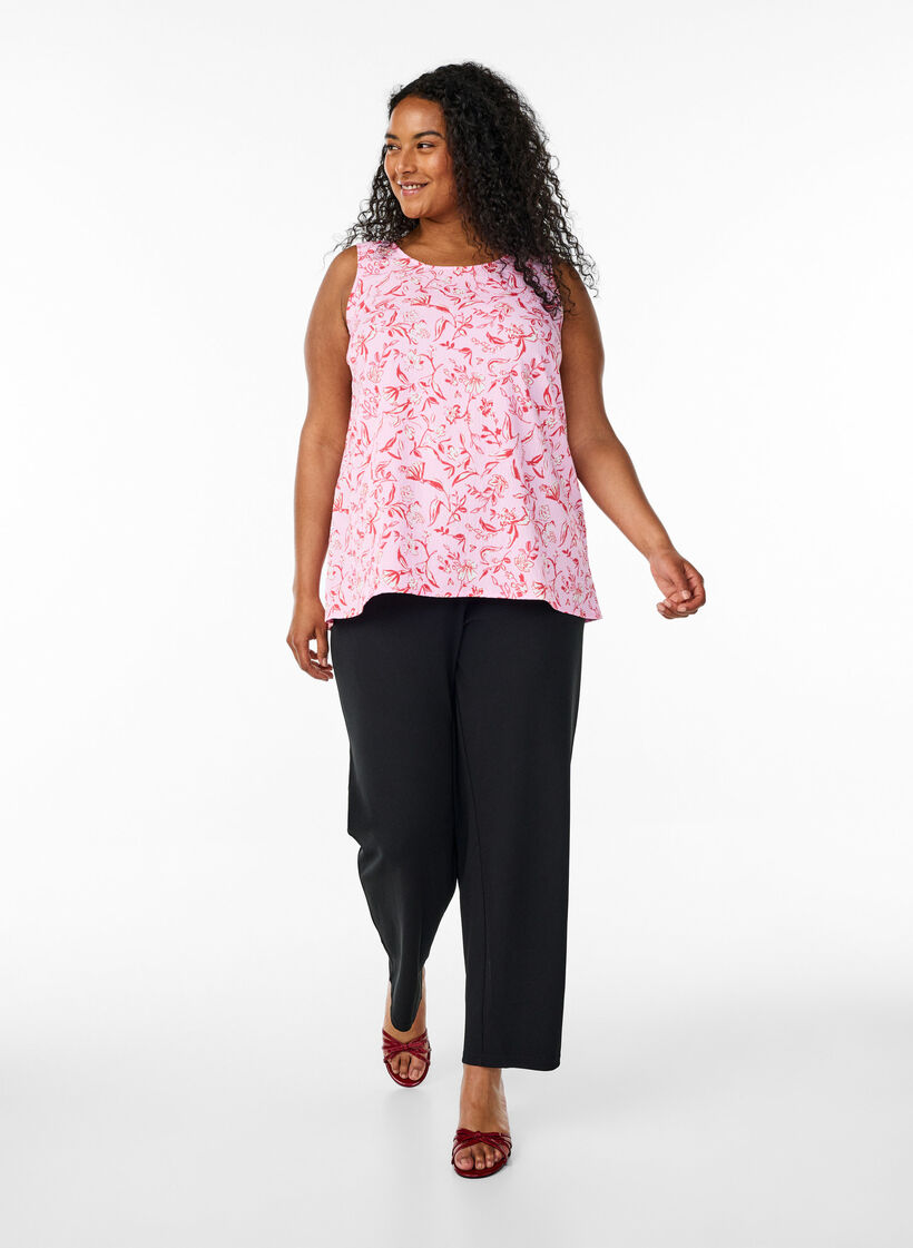 FLASH – Ermeløs topp med tekstur, Rosa, Model image number 1