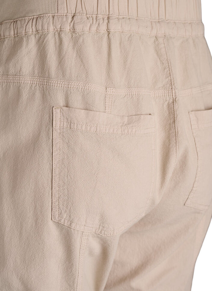 Loose fit cargobukser i bomull, Beige, Packshot image number 3