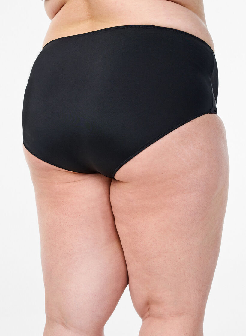Microfibertruser med innerlomme, Svart, Model image number 1