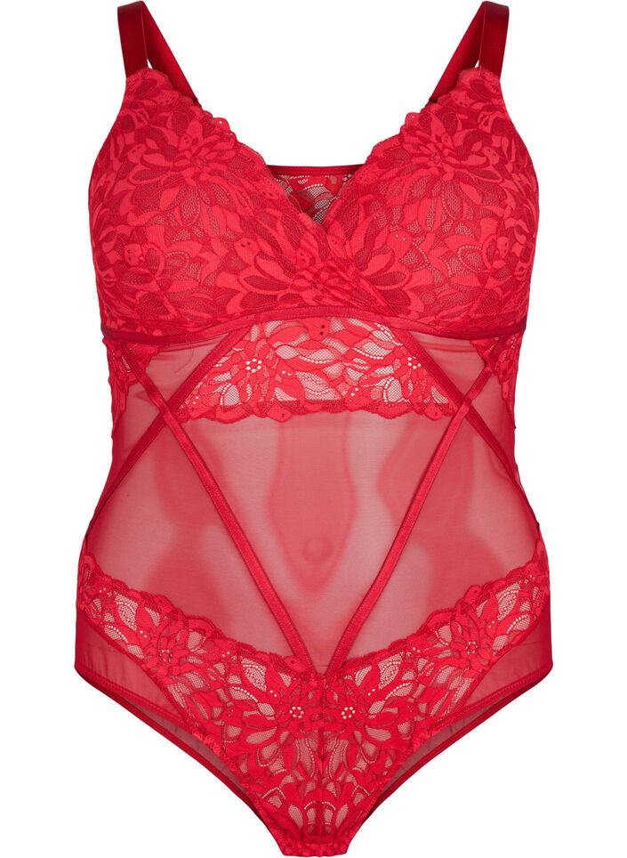 Blondebody med mesh, Rhythmic Red, Packshot