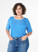 T-skjorte med TENCEL&trade; Lyocell og striper, Bl&aring;, Model image number 0