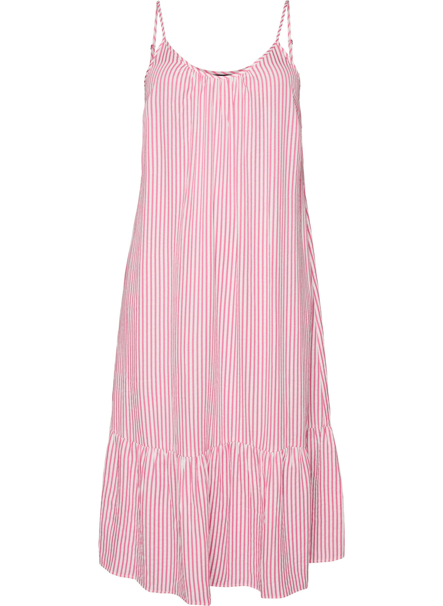 ZizziSommerkjole med striper og A-form, Rosa, Packshot image number 0