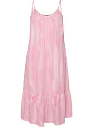 Sommerkjole med striper og A-form, Rosa