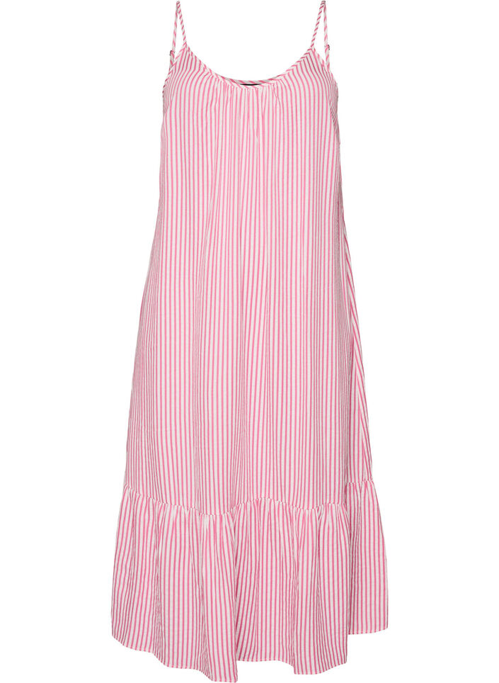 Sommerkjole med striper og A-form, Rosa, Packshot image number 0