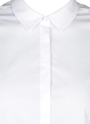 Bomullsskjorte med puffermer, Bright White, Packshot image number 2