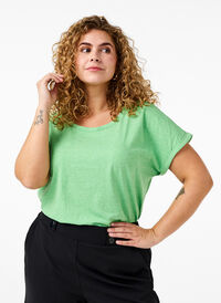 Neonfarget T-skjorte i bomull, Neon Green, Model