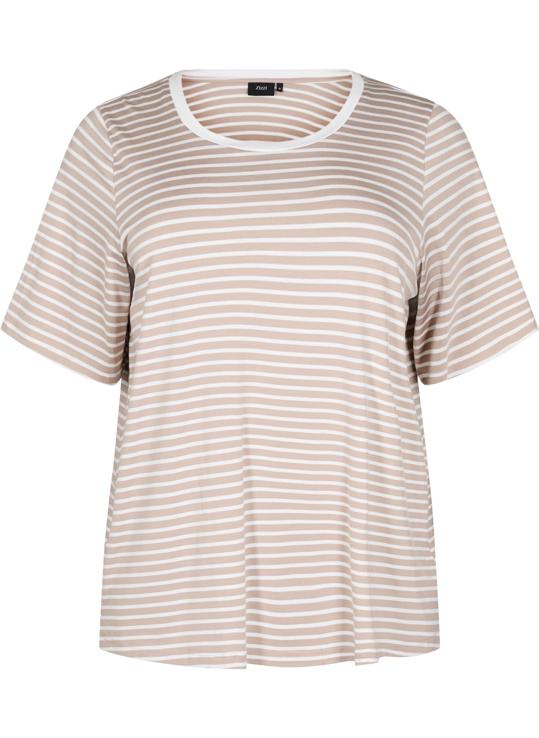 ZizziT-skjorte med TENCEL&trade; Lyocell og striper, Beige, Packshot image number 0
