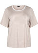T-skjorte med TENCEL&trade; Lyocell og striper, Beige, Packshot image number 0