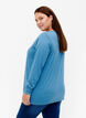 Melange bluse med lange ermer, Legion Blue Mel., Model image number 1