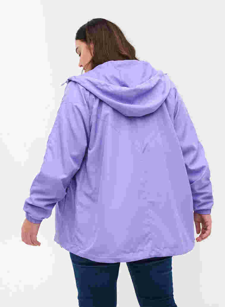 Justerbar kort jakke med hette, Paisley Purple, Model image number 1