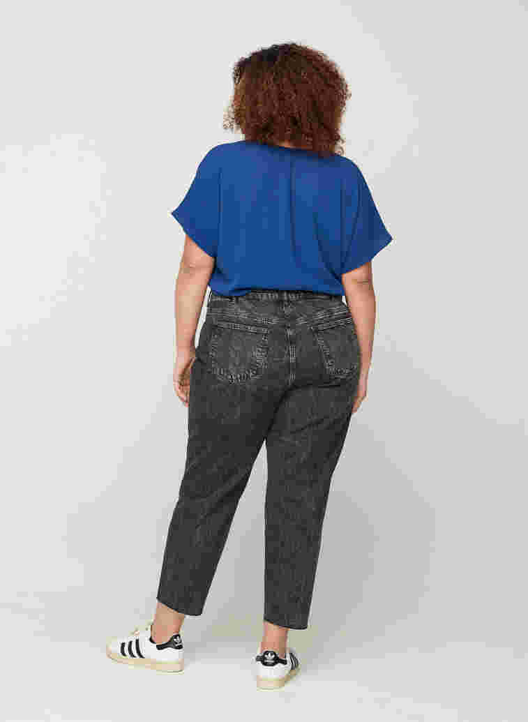 Cropped mom fit Mille jeans med en løs passform, Grey Denim 4, Model image number 1
