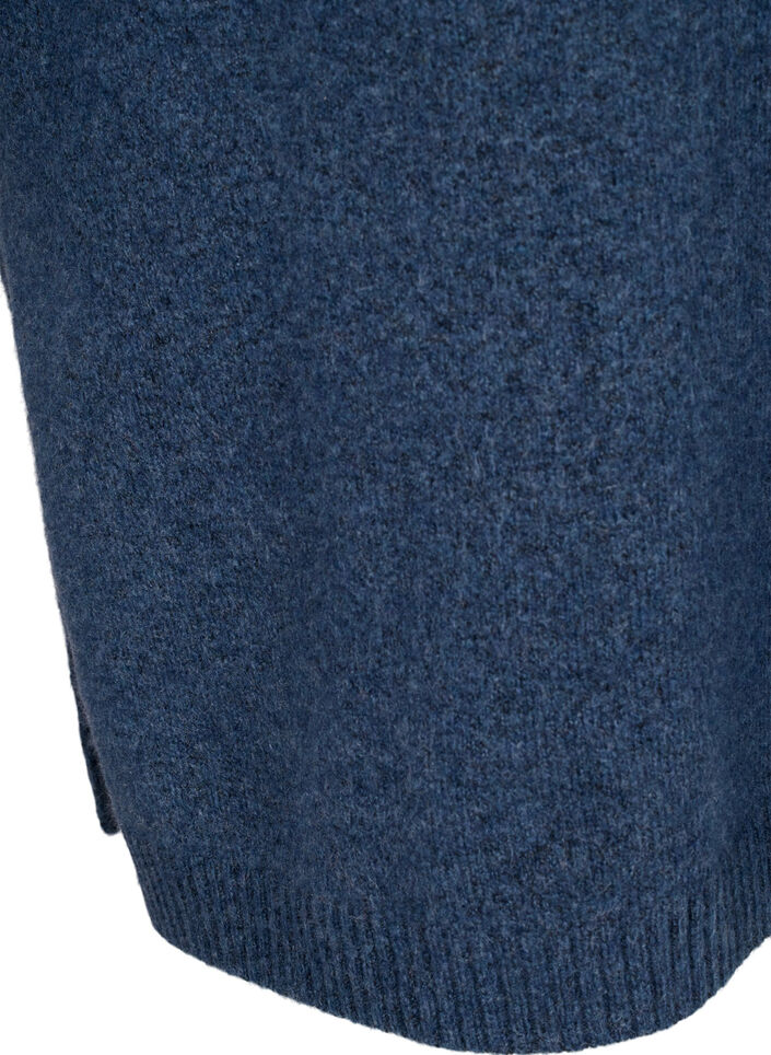 Lang strikket bluse med lange ermer, Bering Sea Mel., Packshot image number 3