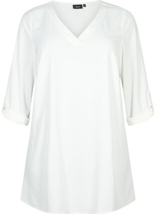 A-formet tunika med 3/4-ermer, Bright White, Packshot image number 0
