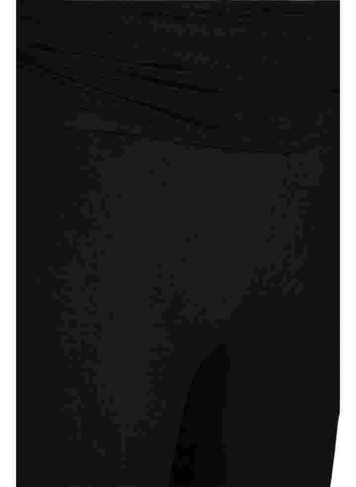Løse viskosebukser med strikkant, Black, Packshot image number 2
