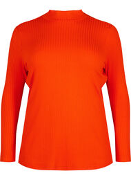Tettsittende viskosebluse med høy hals, Orange.com
