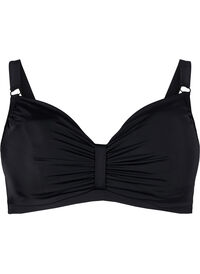 Bikini bøyle BH med drapering, Svart Bikini bøyle BH med drapering