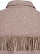 Kort skjortejakke med frynser, Beige, Packshot image number 4