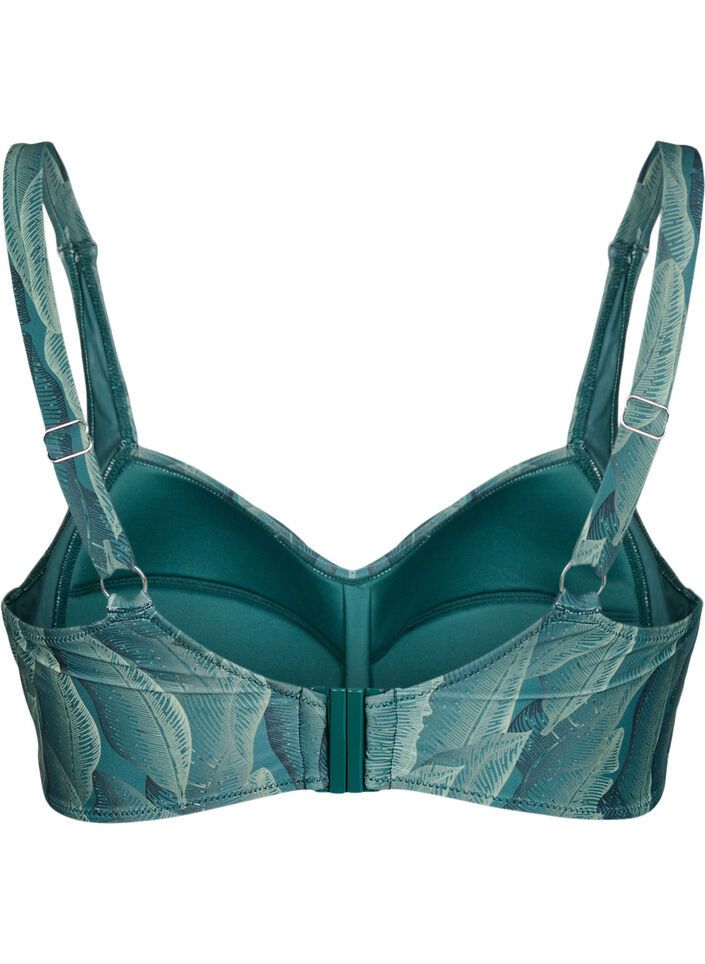 Polstret bikinioverdel med trykk, Grønn, Packshot image number 1