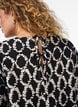 Langermet bluse med trykk og sløyfer, Svart, Model image number 3