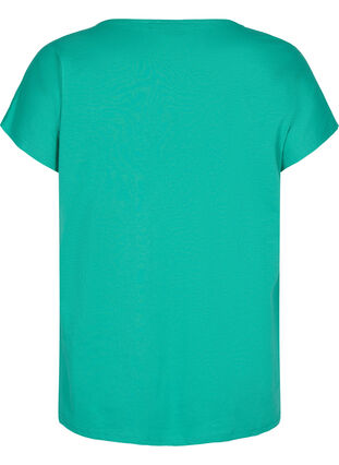T-skjorte i bomullsmiks, Sea Green, Packshot image number 1