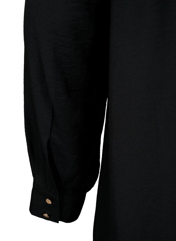 Kort kjole med volangkrage, Black, Packshot image number 3