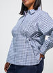 Loose fit rutete skjorte med knytebelte, Bl&aring;, Model image number 4