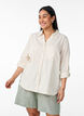 Skjorte i lin og viskose med 3/4 ermer, Beige, Model image number 0