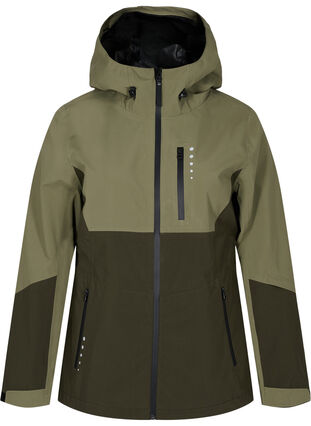 Vanntett skalljakke med hette og refleks, Forest Night Comb, Packshot image number 0