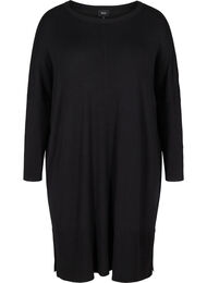 Oversized strikkekjole i en viskosemiks, Black
