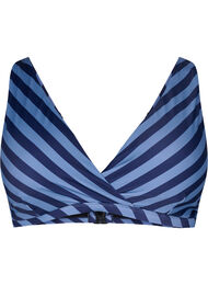 Trekantbikinitopp med striper og en wrap-detalj, Naval Academy Stripe