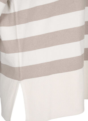 Stripete genser i viskose med 3/4 ermer, Birch/Simply Taupe, Packshot image number 3