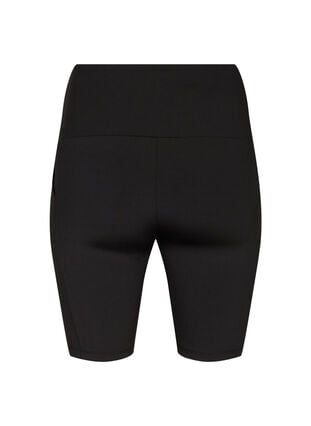 Ettersittende shorts med høy midje og lommer, Black, Packshot image number 1