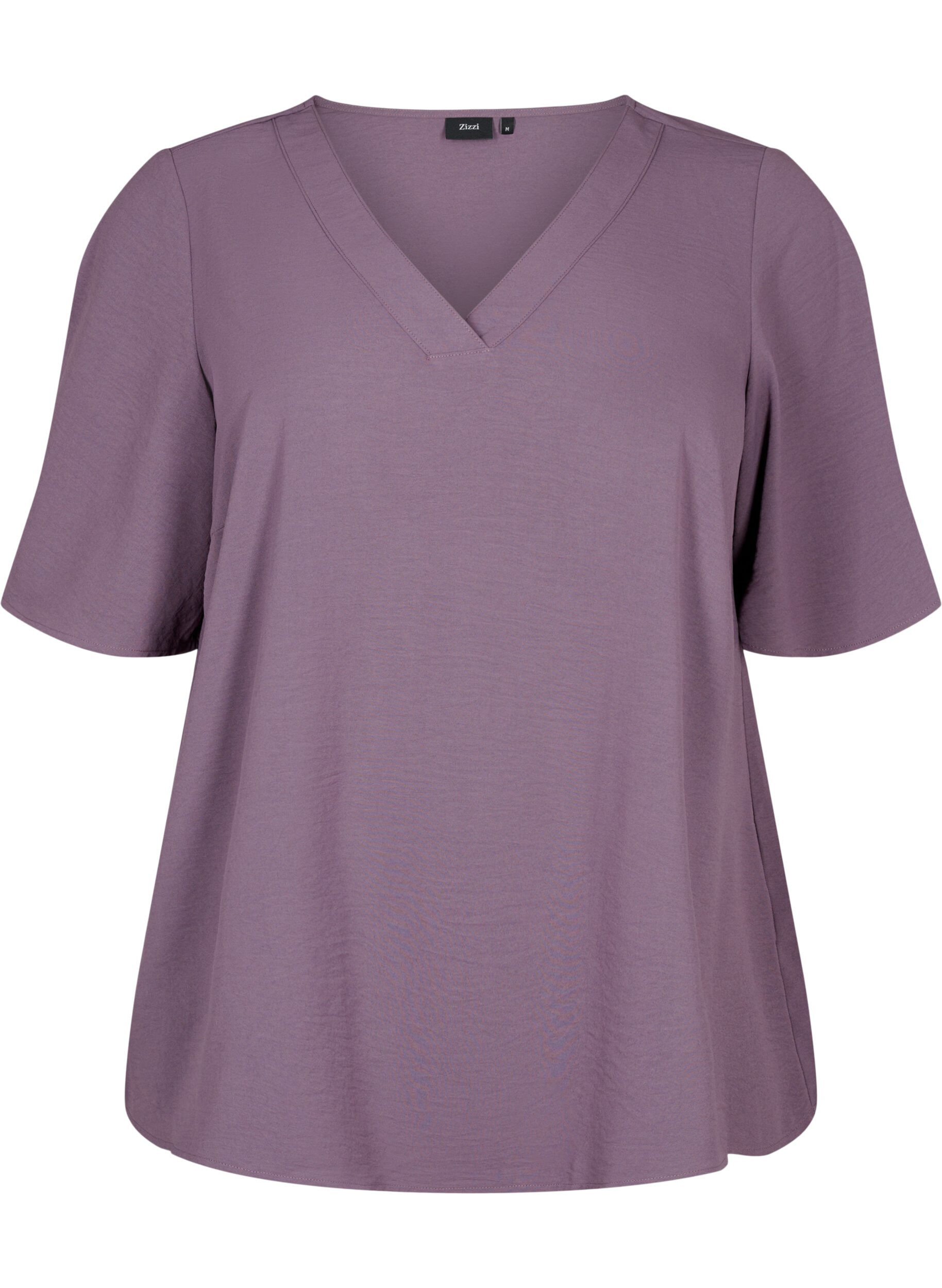 Zizzi Kortermet bluse med A-fasong, Vintage Violet, Packshot image number 0