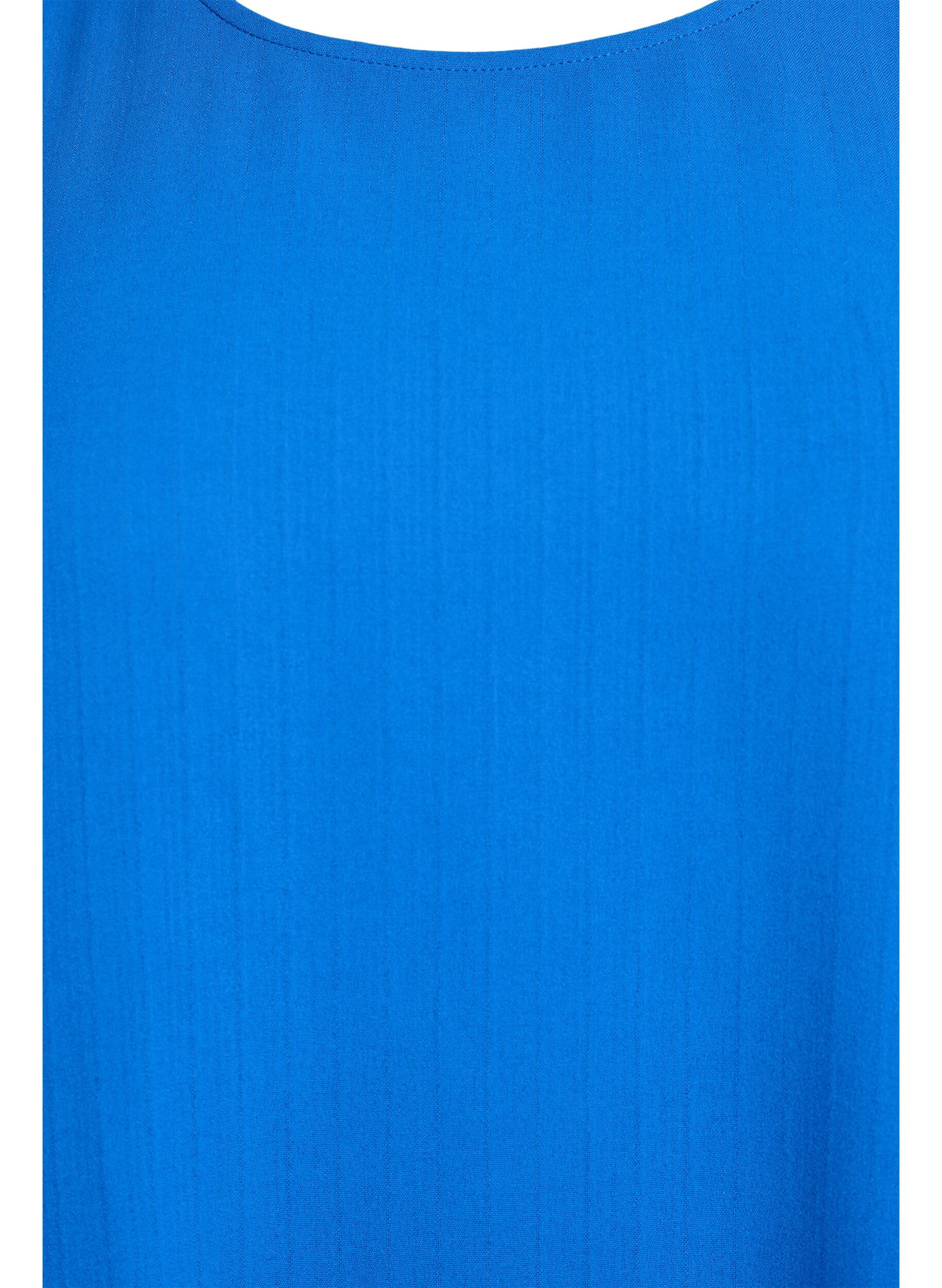 Zizzi Kortermet bluse med rund hals, Bl&aring;, Packshot image number 2