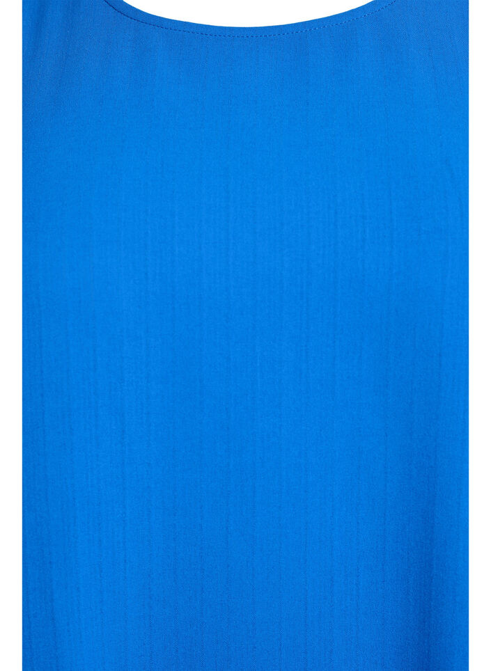 Kortermet bluse med rund hals, Blå, Packshot image number 2
