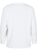 Langermet skjortebluse med V-hals, Bright White, Packshot image number 1