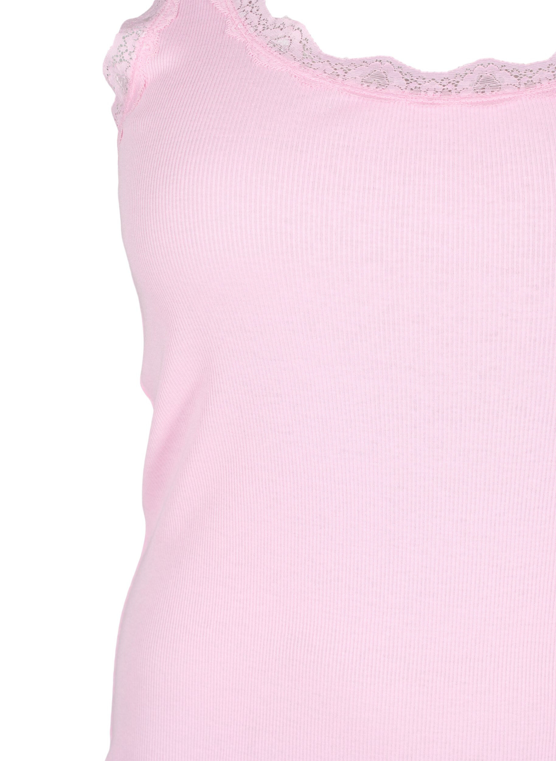 ZizziTopp med blondekant, Rosa, Packshot image number 2