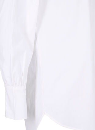 Lang bomullskjorte, Bright White, Packshot image number 3