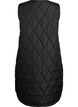 Langt vattert vest med trykknapper, Svart, Packshot image number 1