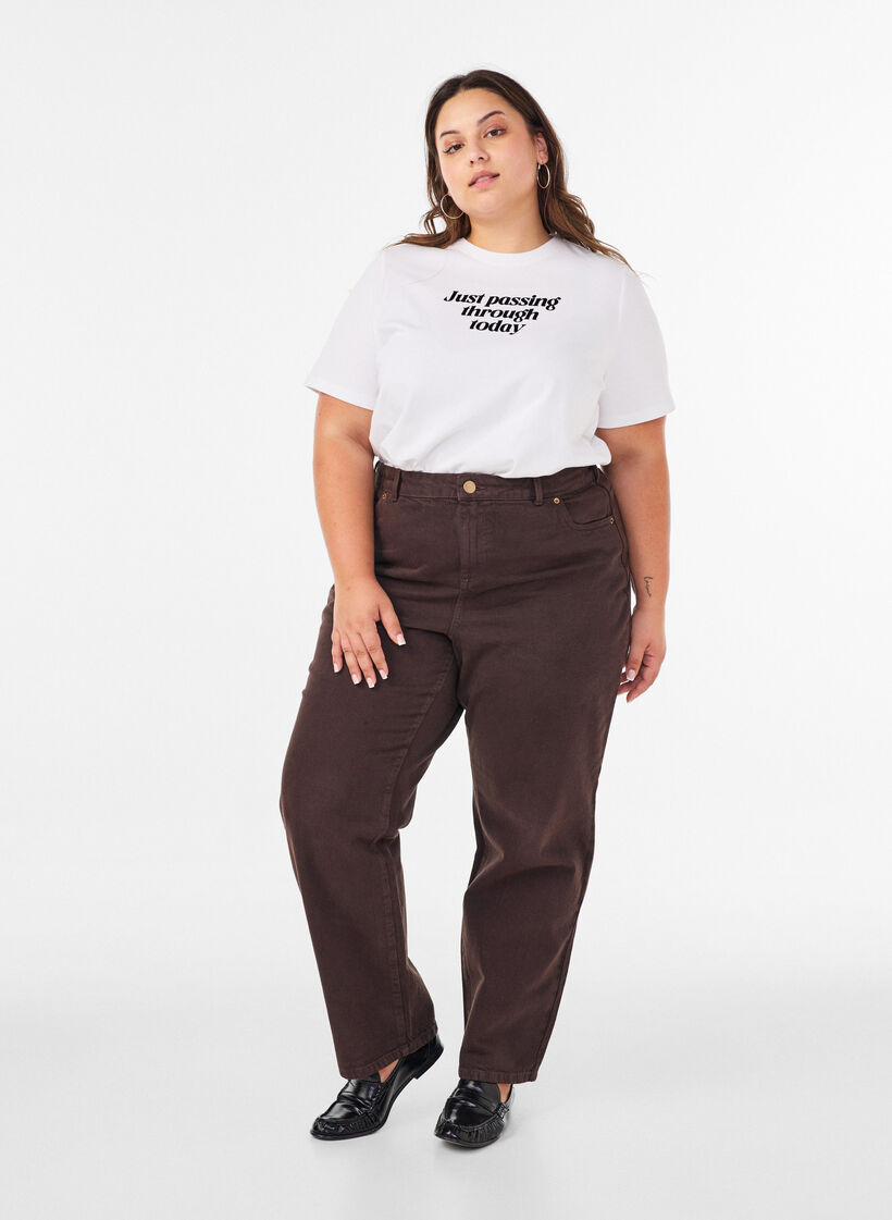 T-skjorte i bomull med teksttrykk, Hvit, Model image number 1