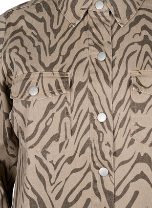 Zizzi Langermet denimkjole med sebratrykk, Brown Zebra AOP, Packshot image number 2