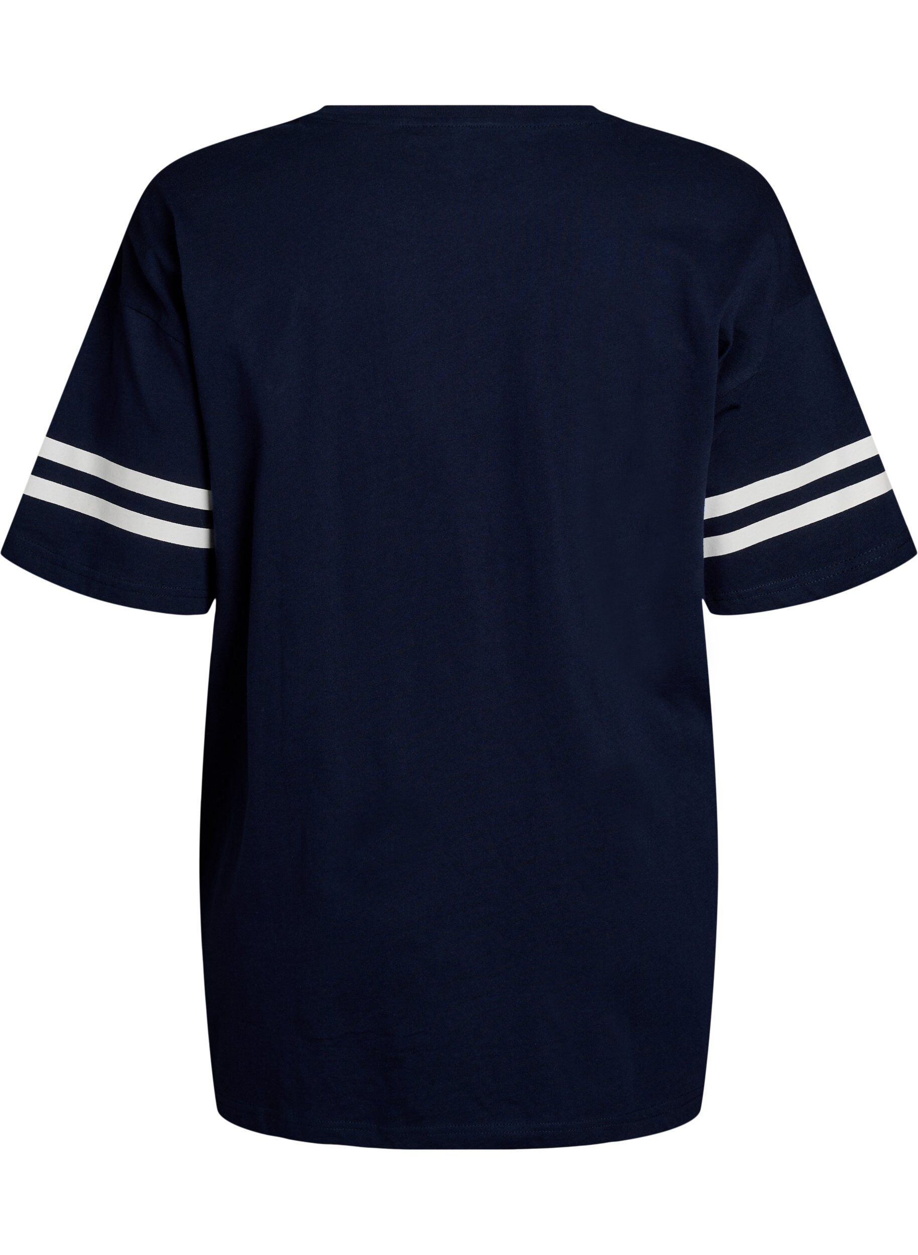 Zizzi Sporty oversized college T-skjorte, Bl&aring;, Packshot image number 1