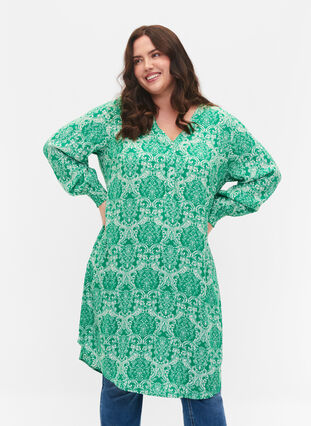 Mønstrete kjole i viskose, Jolly Green Oriental, Model image number 0