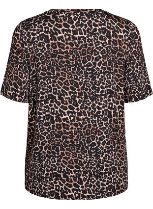 Zizzi T-skjorte med TENCEL™ Lyocell og leopardmønster, Brun, Packshot image number 1