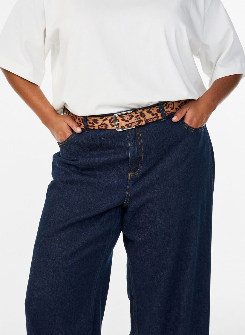 Belte med leopardmønster, Brun, Model image number 0